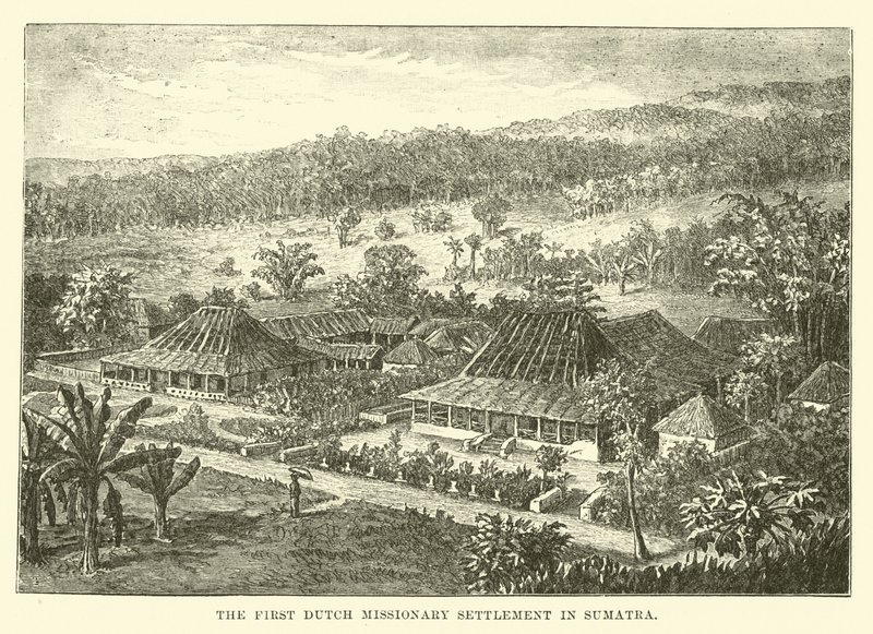 Az első holland misszionárius település Szumátrán alkotó: English School