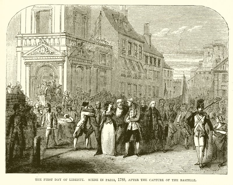 A Szabadság első napja. Jelenet Párizsban, 1789-ben, a Bastille elfoglalása után alkotó: English School