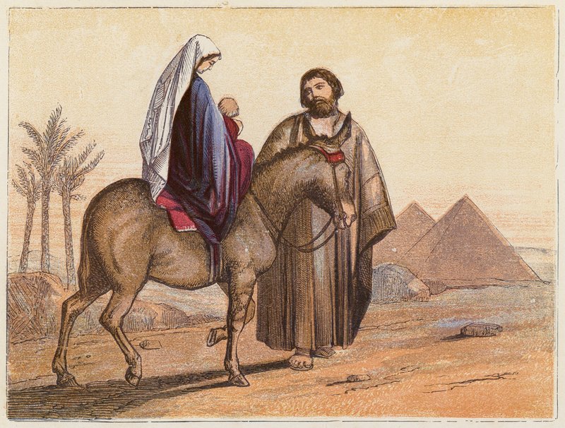 Menekülés Egyiptomba (színes litográfia) alkotó: English School