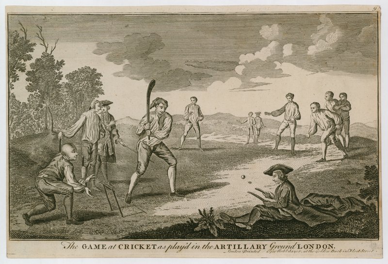 A játék a Cricketnél, ahogyan a Finsbury-i Artillery Ground-ban játszották alkotó: English School