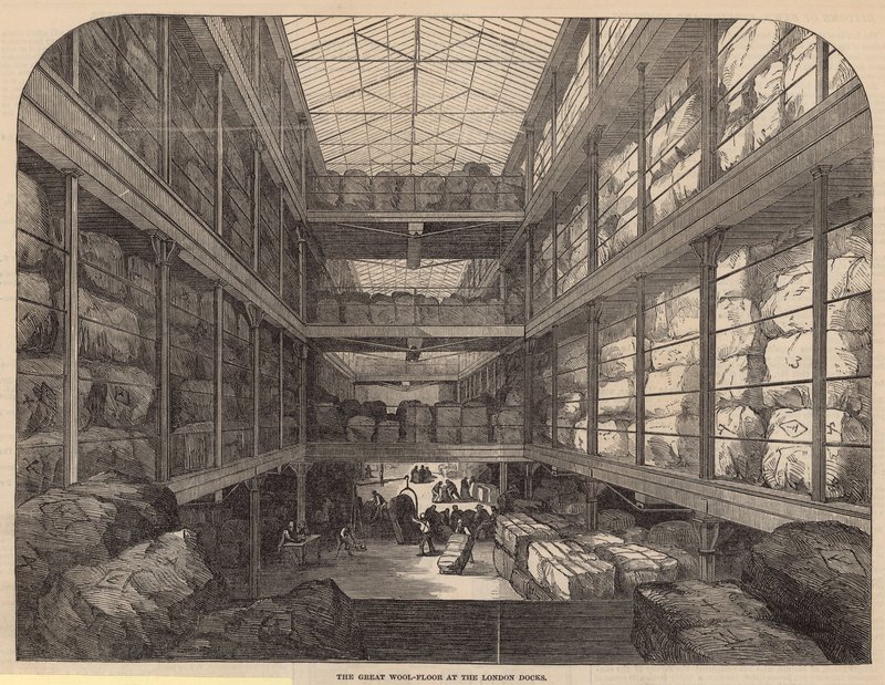 A nagy gyapjúpadló a London Docksban alkotó: English School