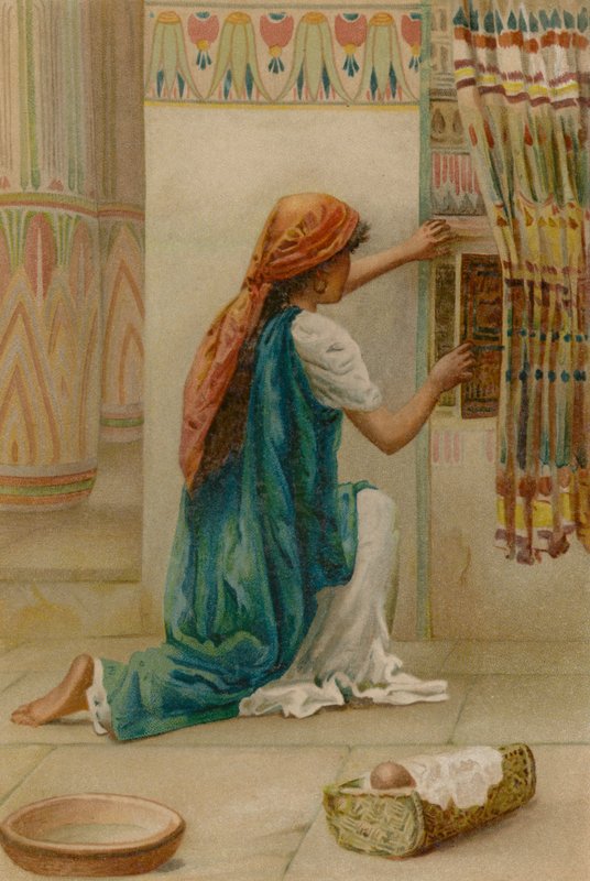 Mózes elrejtése (chromolitho) alkotó: English School