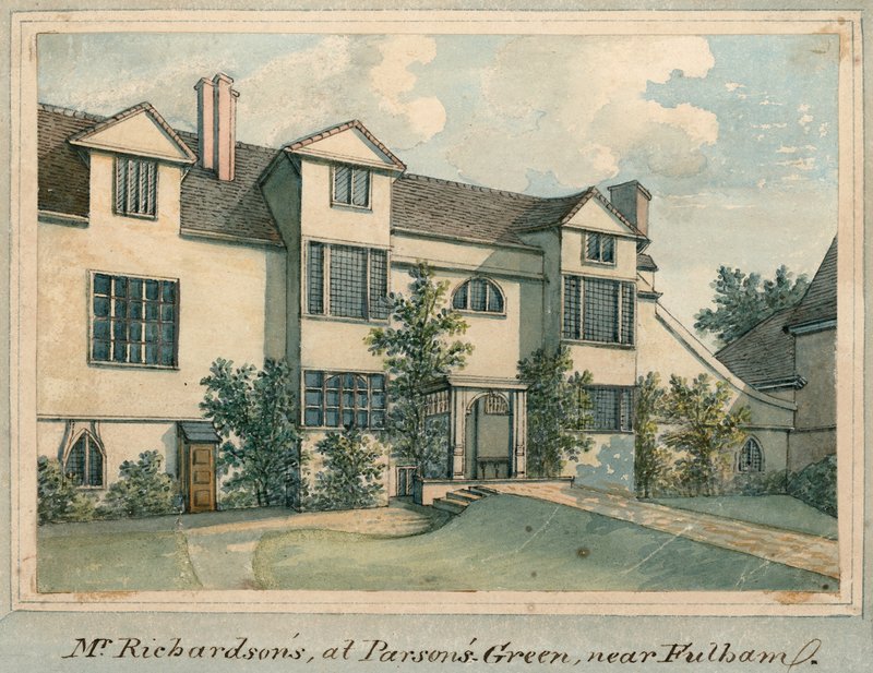 Samuel Richardson otthona Parsons Greenben, a londoni Fulham közelében (wc papíron) alkotó: English School