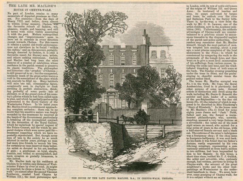 Daniel Maclise háza a Cheyne Walkban alkotó: English School