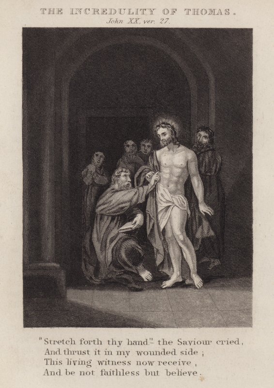 Thomas hitetlensége, XX. János, ver 27 (metszet) alkotó: English School
