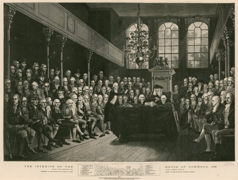 Az alsóház belseje, 1793 alkotó: English School