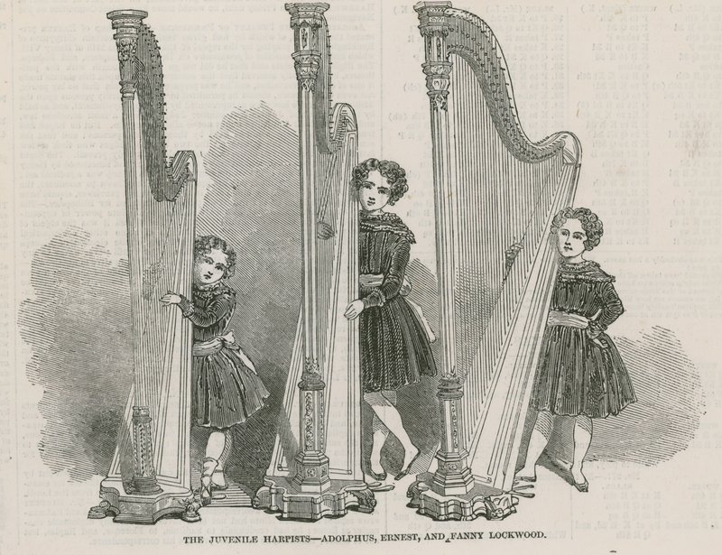 A fiatalkorú hárfások - Adolphus, Ernest és Fanny Lockwood alkotó: English School