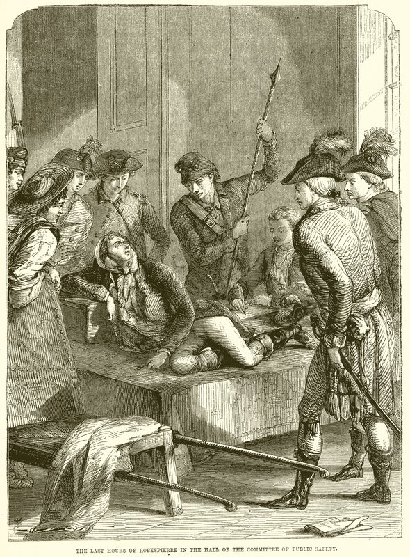 Robespierre utolsó órái a Közbiztonsági Bizottság aulájában alkotó: English School