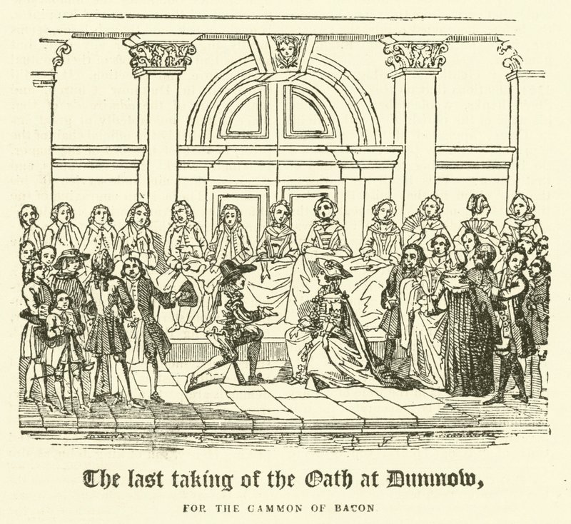 Az utolsó eskütétel Dunmow-ban, a Bacon Gammon számára (metszet) alkotó: English School