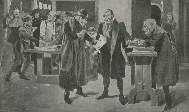 Gutenberg, a nyomdász utolsó megpróbáltatása a győzelem küszöbén alkotó: English School