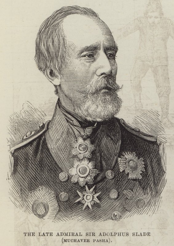 A néhai Sir Adolphus Slade admirális, Muchaver Pasha (metszet) alkotó: English School