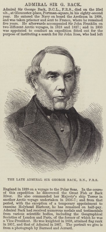 A néhai Sir George Back admirális, RN, FRS (metszet) alkotó: English School