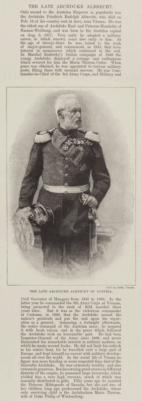 Néhai Albrecht osztrák főherceg (metszet) alkotó: English School