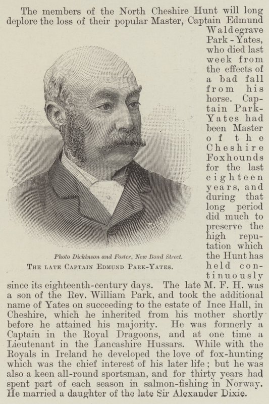 A néhai Edmund Park-Yates kapitány (metszet) alkotó: English School