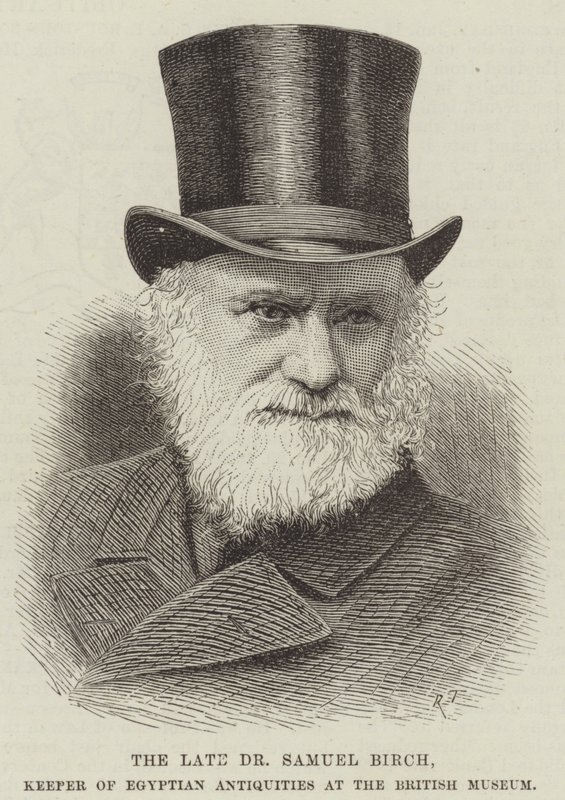 A néhai dr Samuel Birch, az egyiptomi régiségek őrzője a British Museumban (metszet) alkotó: English School