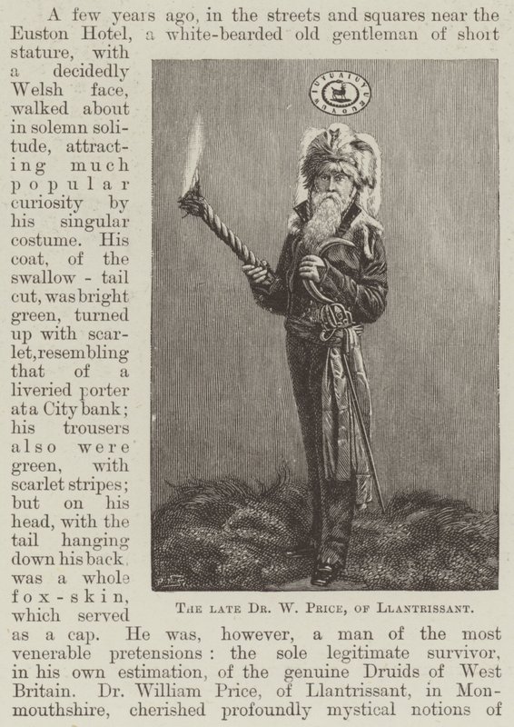 A néhai Dr. W Price, Llantrissant (metszet) alkotó: English School