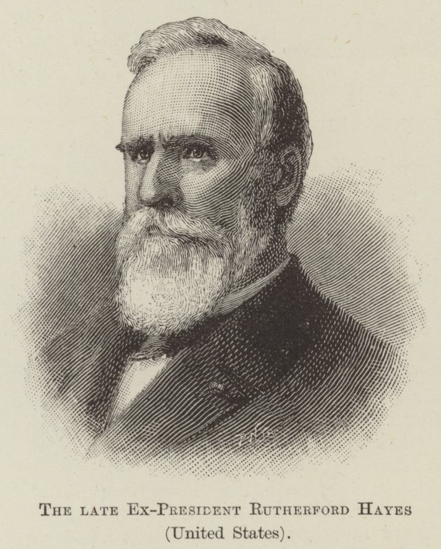 A néhai volt elnök, Rutherford Hayes, Egyesült Államok (metszet) alkotó: English School