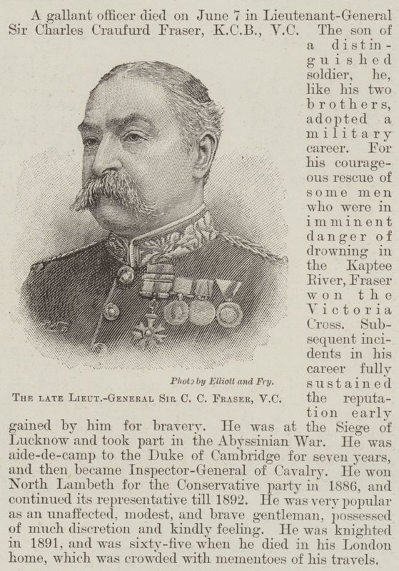A néhai főhadnagy, Sir C. C. Fraser, VC (metszet) alkotó: English School