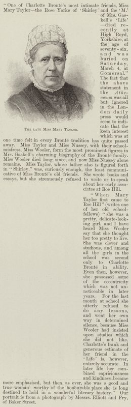 A néhai Miss Mary Taylor (metszet) alkotó: English School