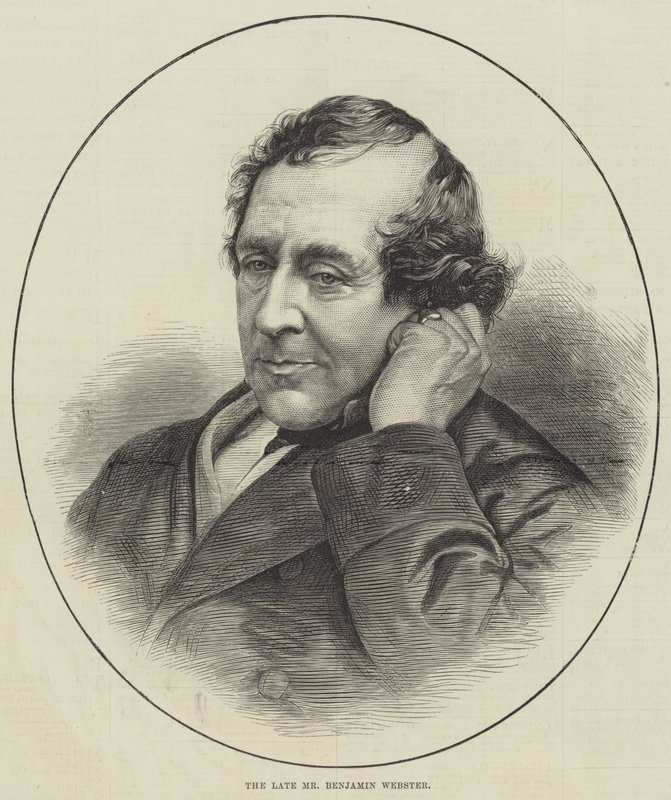 A néhai Benjamin Webster (metszet) alkotó: English School