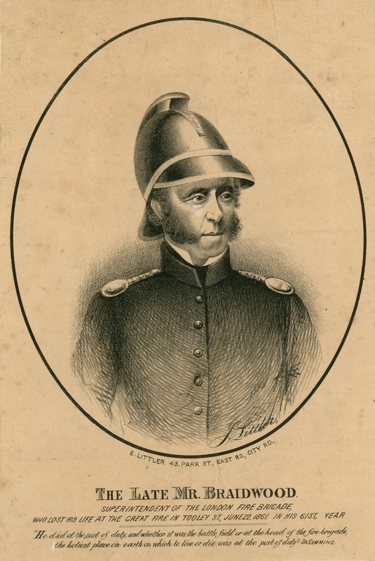 A néhai Mr. Braidwood, a londoni tűzoltóság felügyelője alkotó: English School