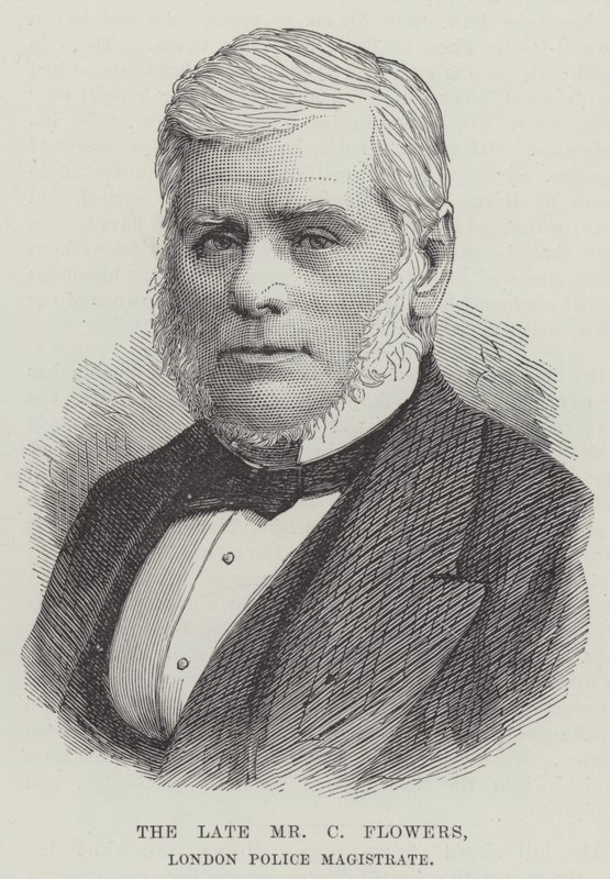 A néhai Mr. C. Flowers, londoni rendőrbíró (metszet) alkotó: English School