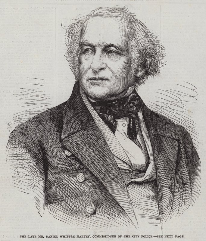 A néhai Daniel Whittle Harvey, a városi rendőrség biztosa (metszet) alkotó: English School