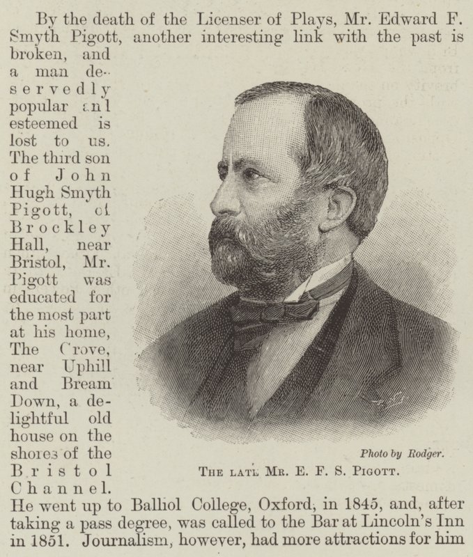 A néhai Mr. E F S Pigott (metszet) alkotó: English School