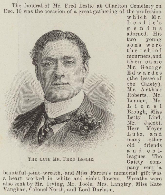 A néhai Fred Leslie úr (metszet) alkotó: English School