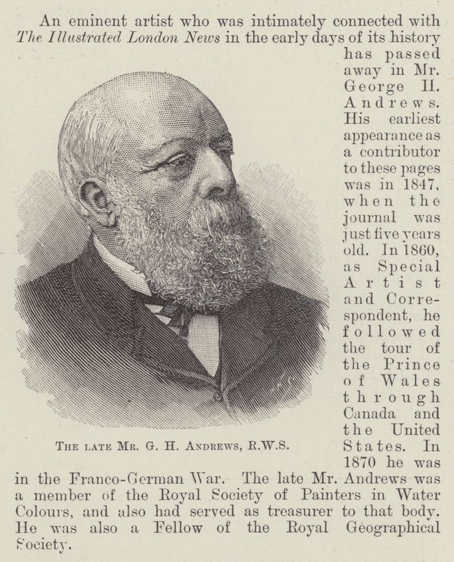A néhai Mr. G H Andrews, RWS (metszet) alkotó: English School