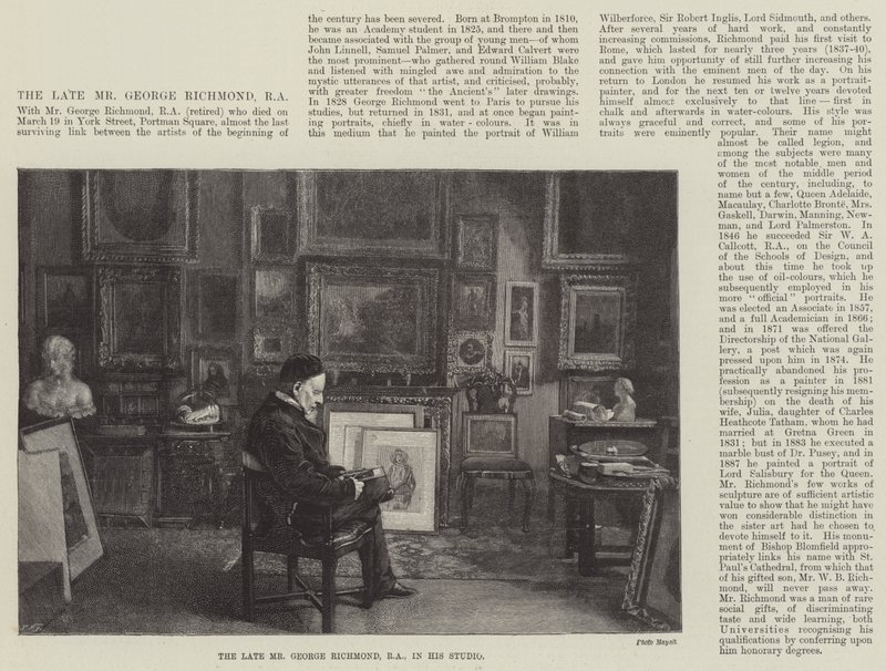 A néhai George Richmond úr, RA, stúdiójában (metszet) alkotó: English School