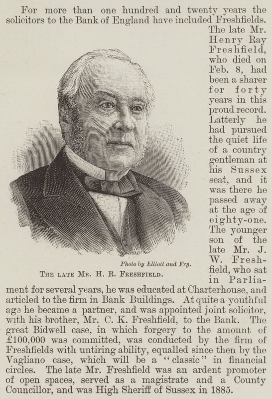 A néhai Mr. H. R. Freshfield (metszet) alkotó: English School