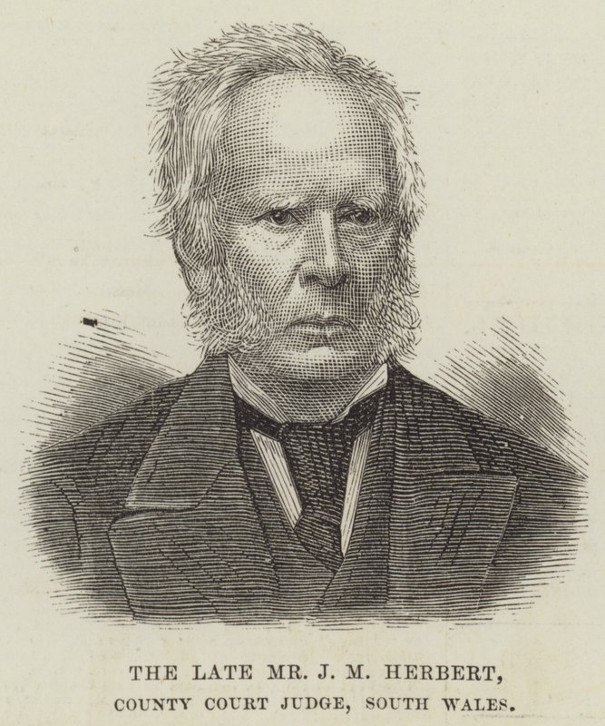 A néhai J. M. Herbert úr, megyei bíróság bírája, Dél-Wales (metszet) alkotó: English School
