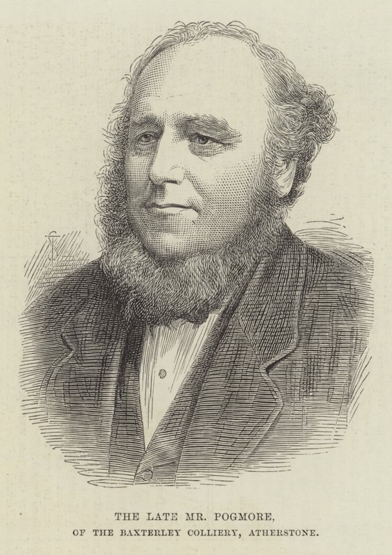 A néhai Mr. Pogmore, a Baxterley Colliery-ből, Atherstone (metszet) alkotó: English School
