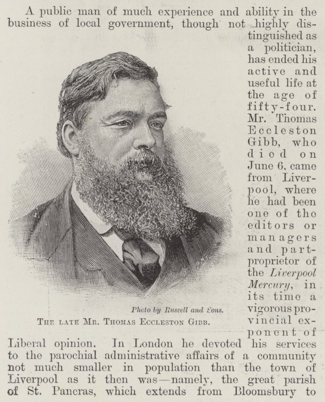A néhai Thomas Eccleston Gibb (metszet) alkotó: English School