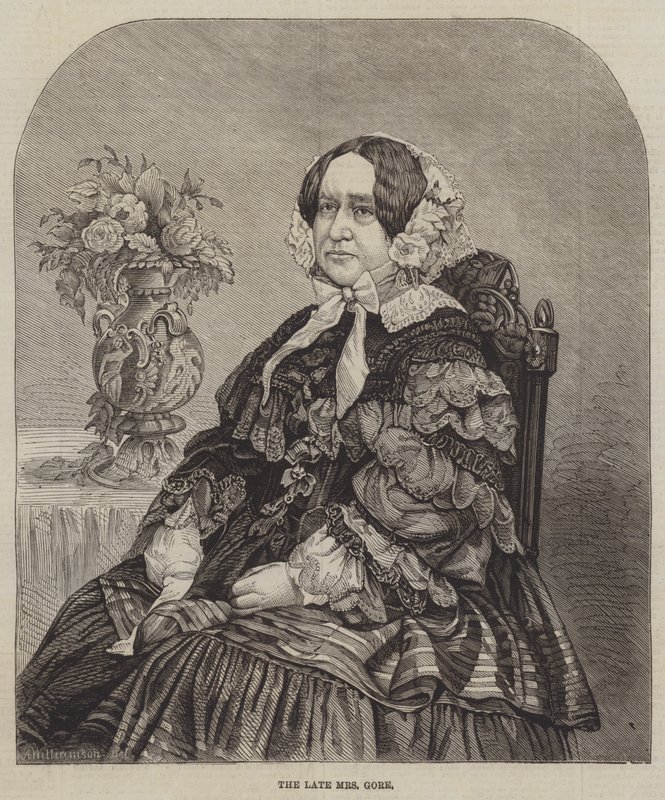 A néhai Mrs Gore (metszet) alkotó: English School