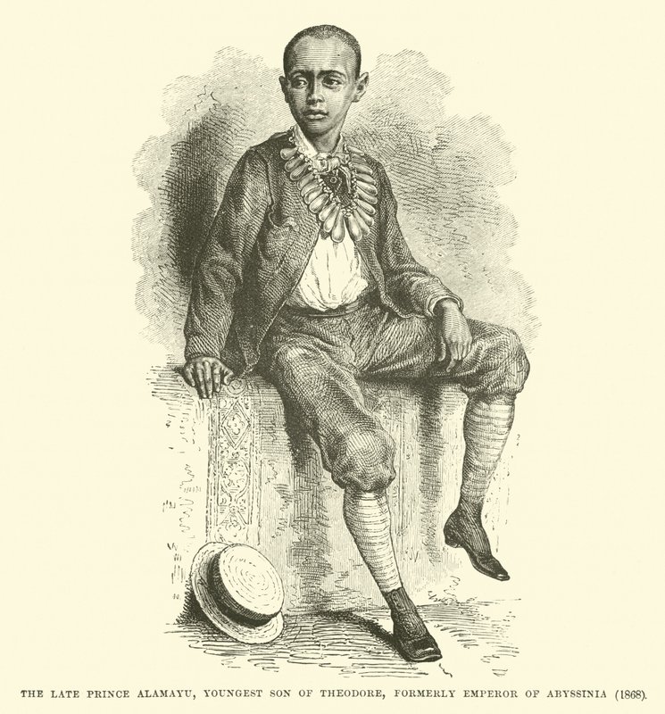 A néhai Alamayu herceg, Theodore legfiatalabb fia, aki korábban Abesszínia császára volt, 1868 alkotó: English School