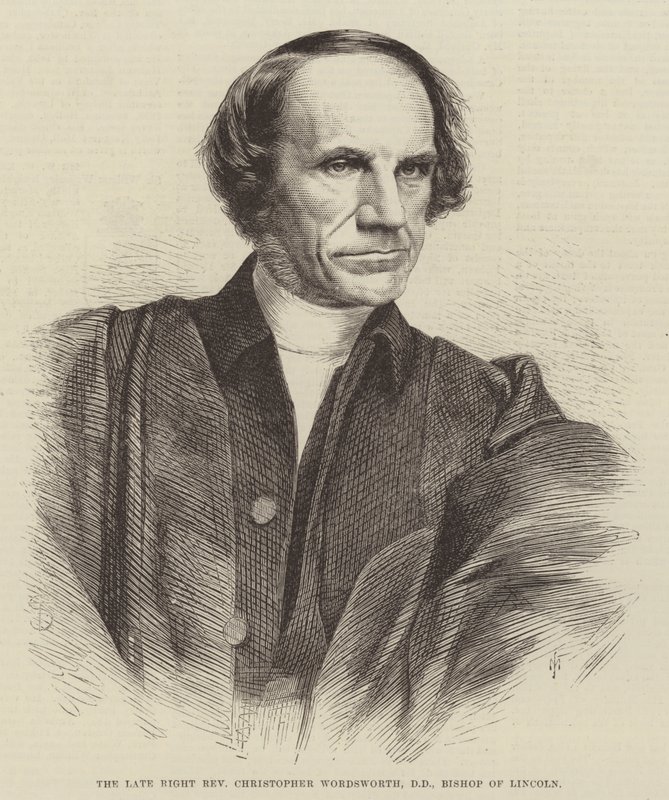 A néhai jobboldali tiszteletes Christopher Wordsworth, DD, Lincoln püspöke (metszet) alkotó: English School