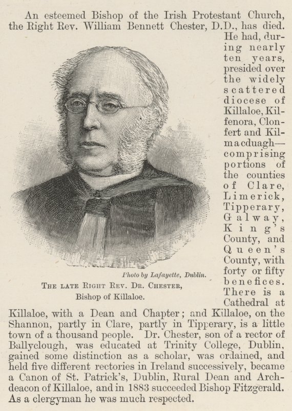 Dr. Chester néhai jobboldali tiszteletes, Killaloe püspöke (metszet) alkotó: English School