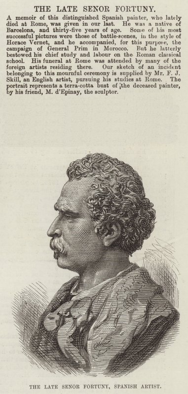 A néhai Senor Fortuny, spanyol művész (metszet) alkotó: English School