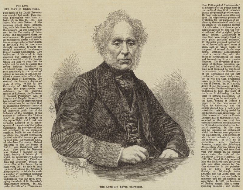 A néhai Sir David Brewster (metszet) alkotó: English School