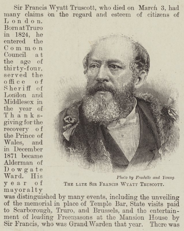 A néhai Sir Francis Wyatt Truscott (metszet) alkotó: English School