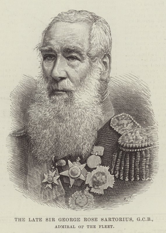 A néhai Sir George Rose Sartorius, GCB, a flotta admirálisa (metszet) alkotó: English School