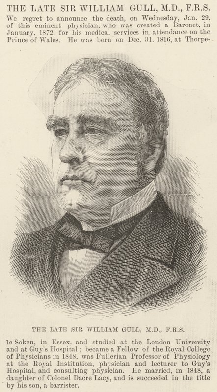 A néhai Sir William Gull, MD, FRS (metszet) alkotó: English School