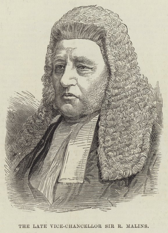 Sir R Malins néhai alkancellár alkotó: English School