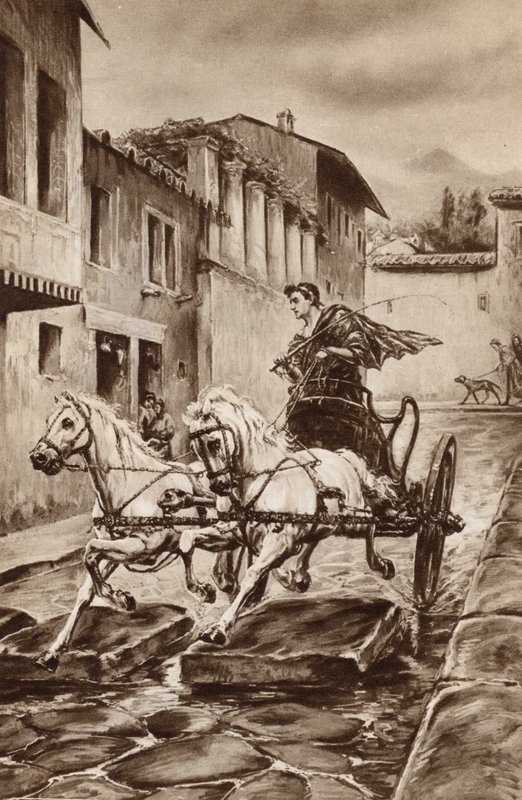 Egy pompeji utca élete a város eltűnése előtti jeles időkben (színes litó) alkotó: English School
