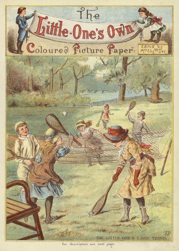 A kicsik gyeppályája (chromolitho) alkotó: English School