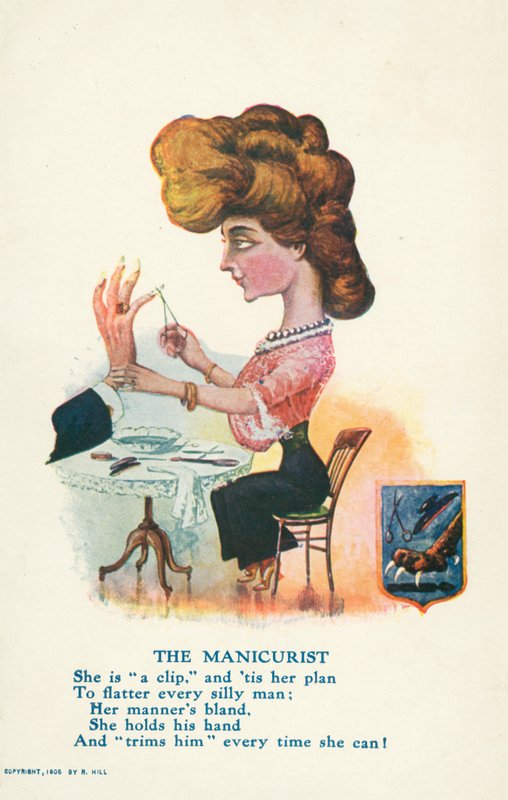 A manikűrös (színes litográfia) alkotó: English School