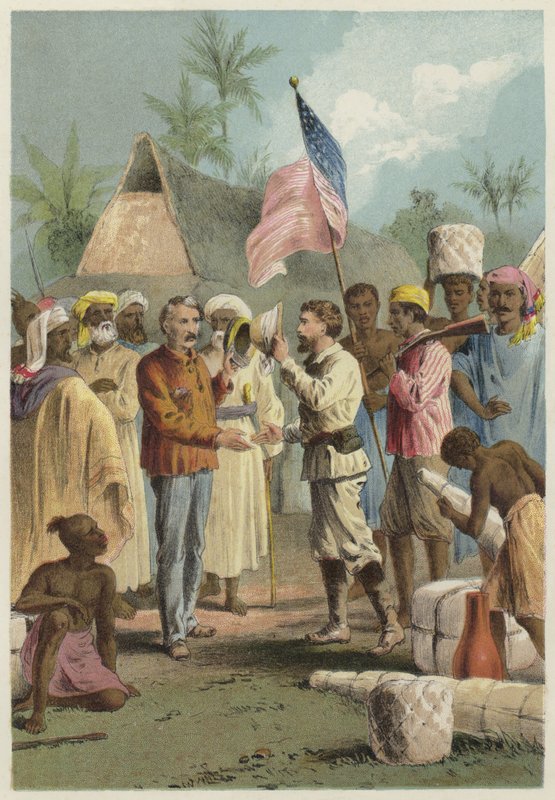 Henry Morton Stanley és David Livingstone találkozása alkotó: English School