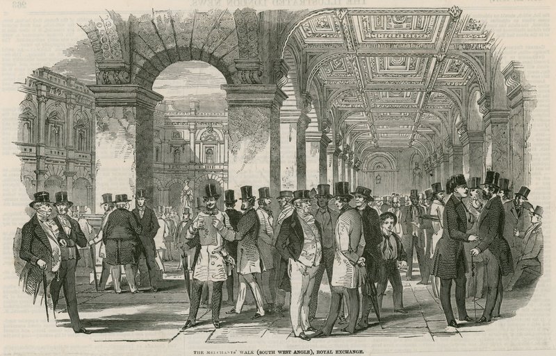 A kereskedők sétálnak (dél-nyugati szög), Royal Exchange alkotó: English School